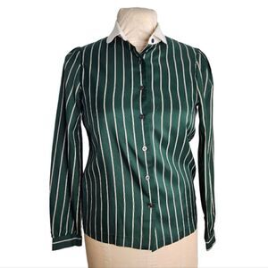 Vintage green striped button down, size 10